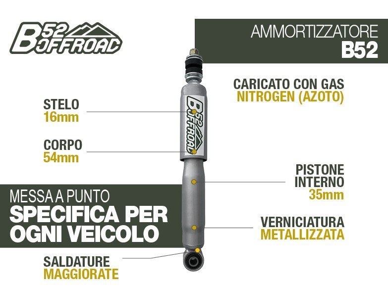AMMORTIZZATORE B52 OFFROAD PER FORD RANGER DAL 2006 AL 2011 ANTERIORE - Autoricambi4x4