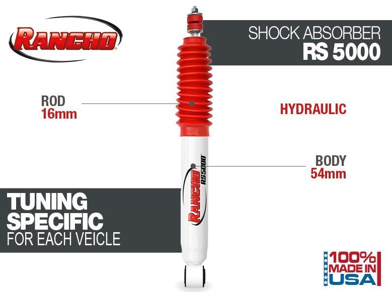 AMMORTIZZATORE RANCHO 5000 PER SUZUKI SJ SAMURAI ANTERIORE - Autoricambi4x4