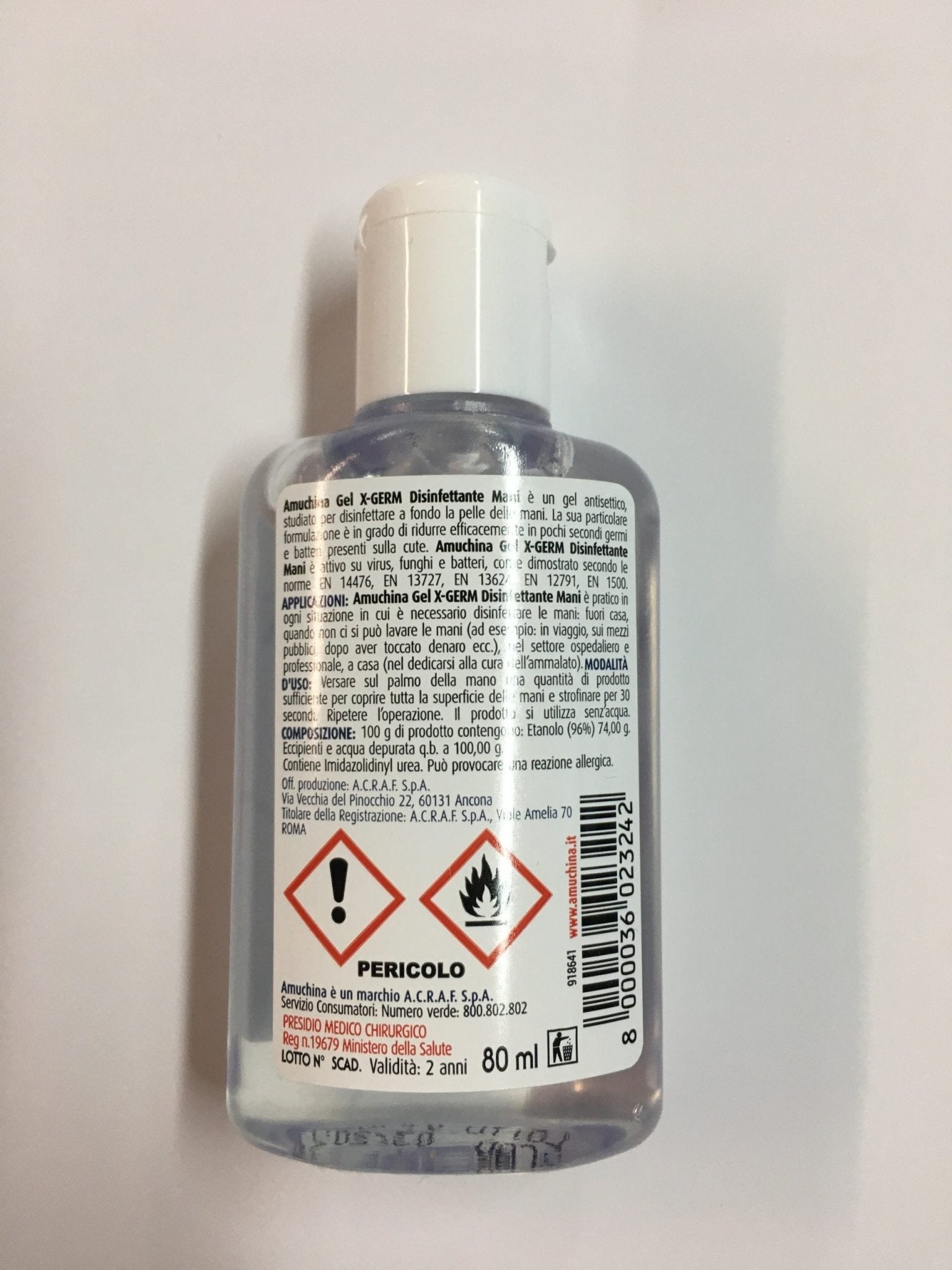 AMUCHINA GEL X - GERM DISINFETTANTE MANI 80ml - Autoricambi4x4
