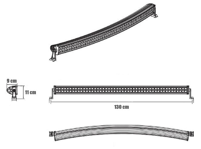 BARRA LED XT 288W – 20160lm CURVA - Autoricambi4x4