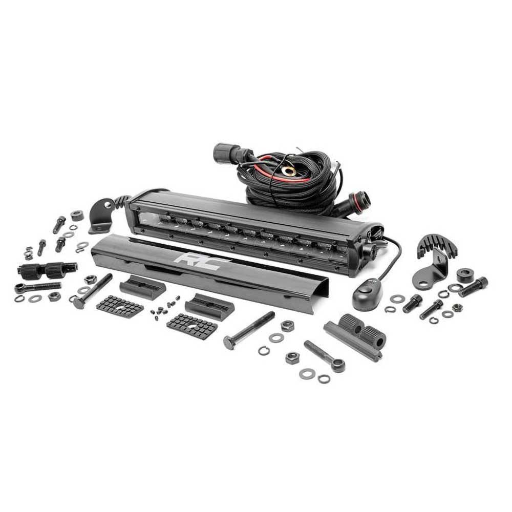 Barra luminosa LED 12" singola fila spot Rough Country Black Series - Autoricambi4x4