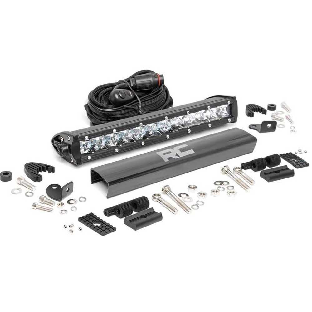 Barra luminosa LED 12" singola fila spot Rough Country Chrome Series - Autoricambi4x4