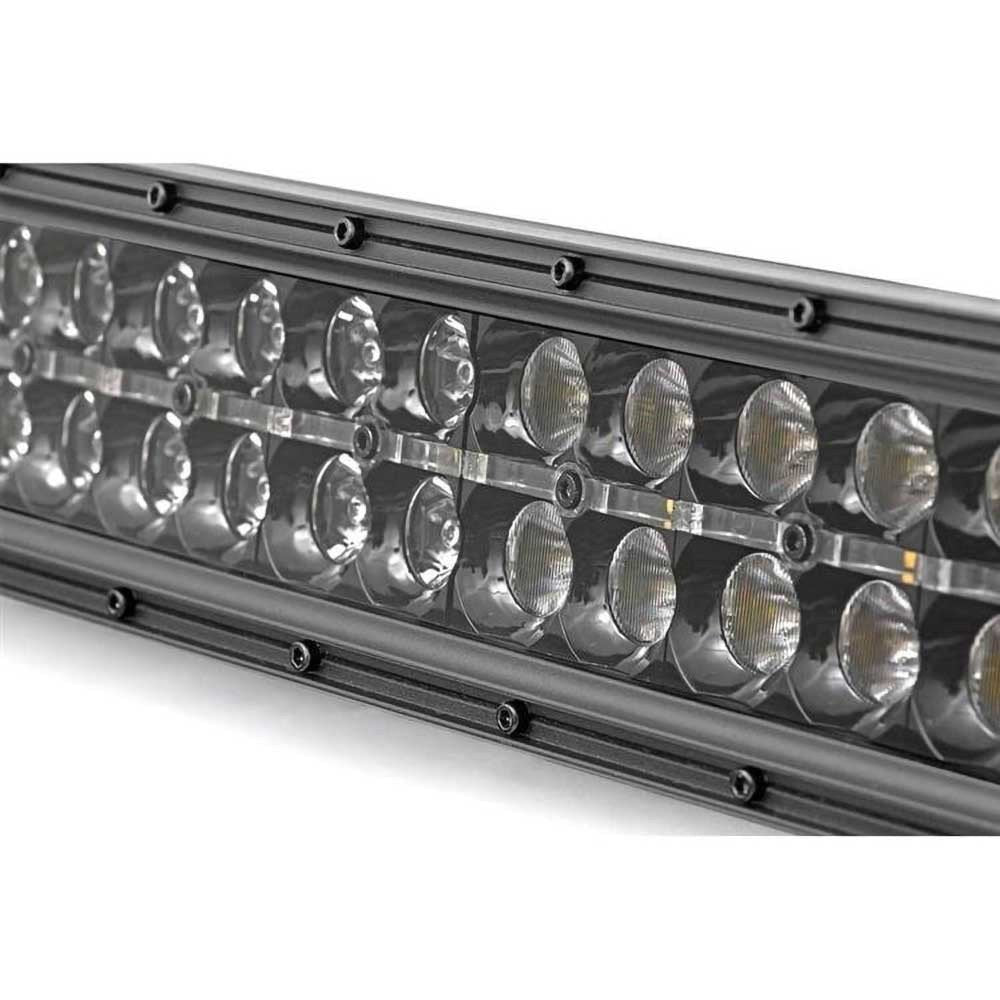 Barra luminosa LED 20" doppia fila DRL bianca spot/flood Rough Country Black Series - Autoricambi4x4