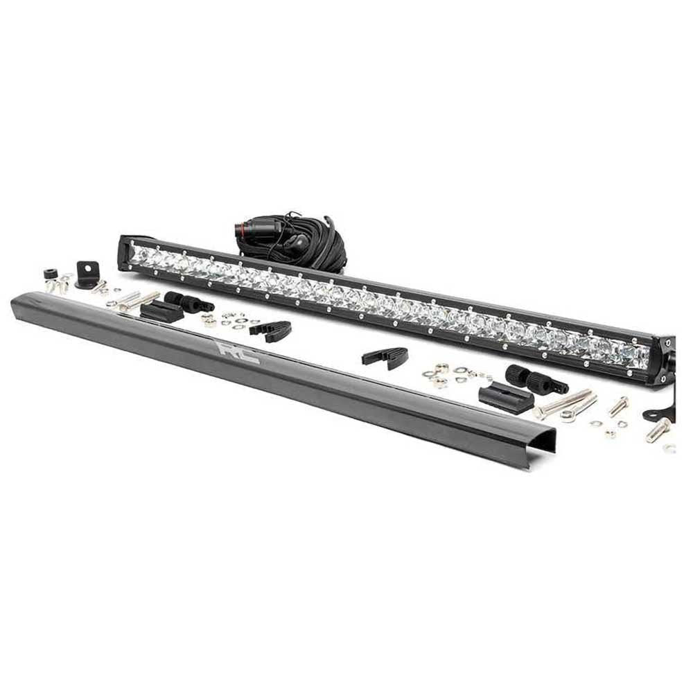 Barra luminosa LED 30" singola fila spot Rough Country Chrome Series - Autoricambi4x4