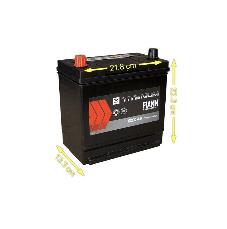 BATTERIA AUTO FIAMM 45Ah 330A 12V – BLACK TITANIUM E2X 45 (SX) - Autoricambi4x4