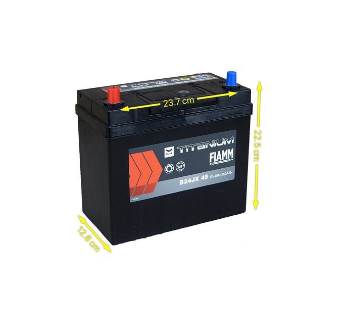 BATTERIA AUTO FIAMM 45Ah 360A 12V – BLACK TITANIUM B24JX 45 (SX) - Autoricambi4x4