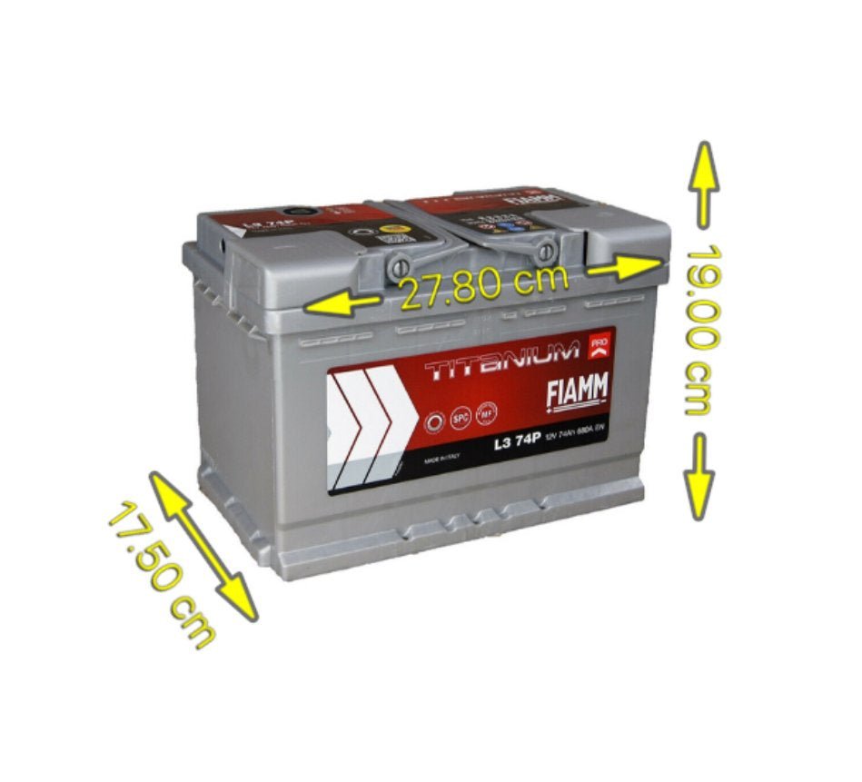 BATTERIA AUTO FIAMM L374P 74Ah 680A 12V - Autoricambi4x4