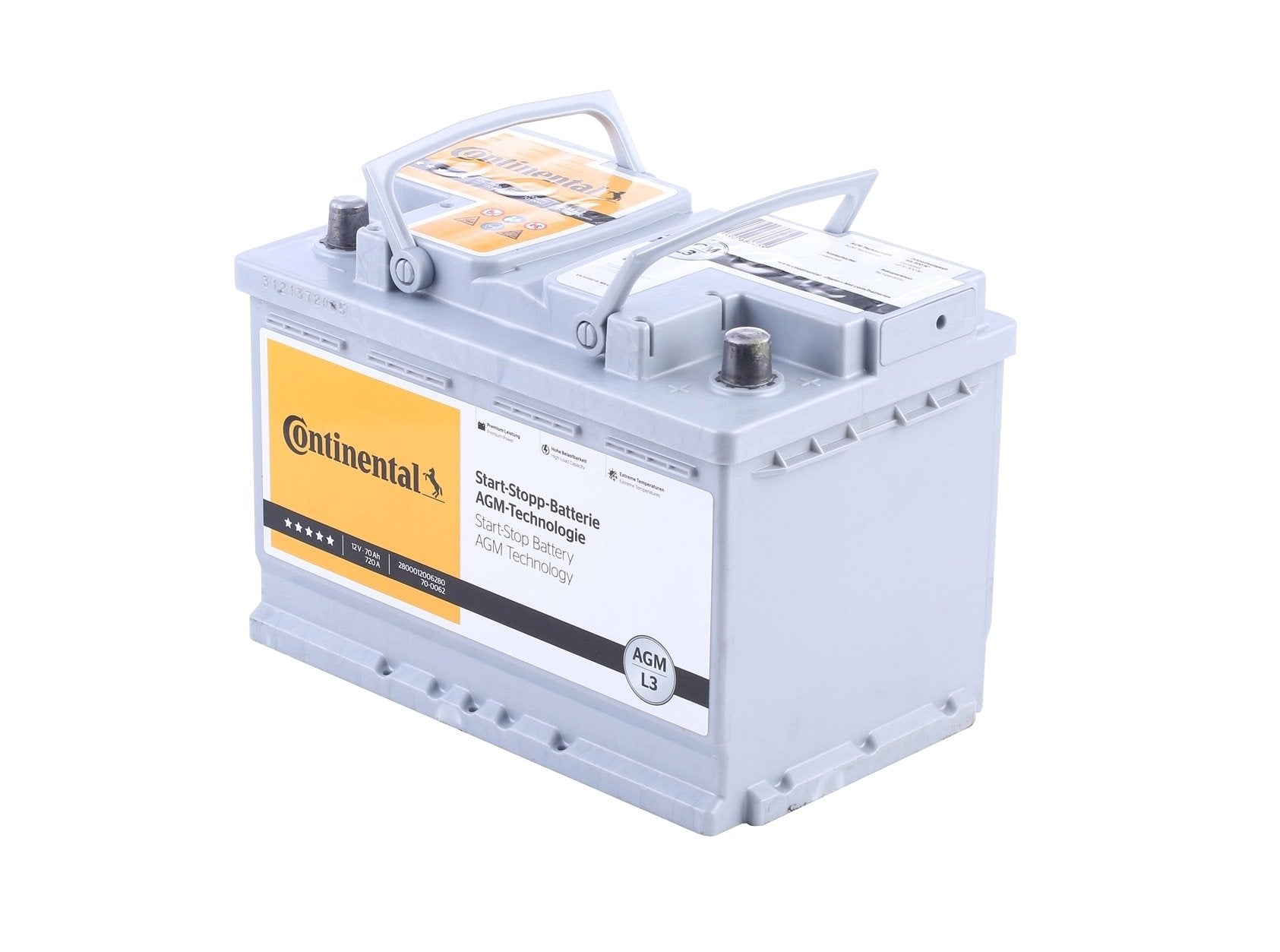 BATTERIA AUTO START - STOP CONTINENTAL AGM L3 70/ 720 EN - Autoricambi4x4