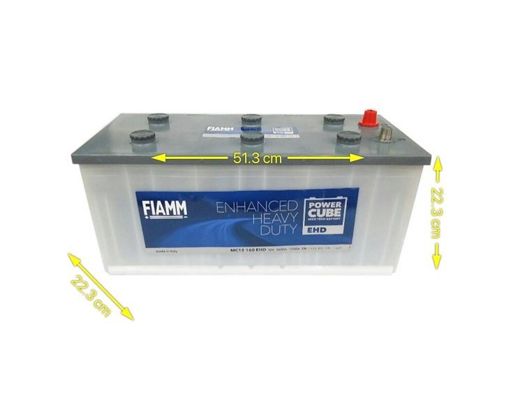 BATTERIA TRATTORE CAMION FIAMM 160Ah 1050A 12V – EHD POWERCUBE MC15 160 (DX) - Autoricambi4x4