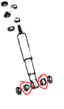 BOCCOLA AMMORTIZZATORE POSTERIORE TOYOTA LAND CRUISER KZJ90/ HILUX/ 4 RUNNER - Autoricambi4x4