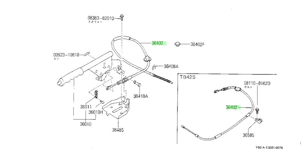 CAVO/ FILO FRENO A MANO NISSAN PATROL GR Y60 (ORIGINALE) - Autoricambi4x4