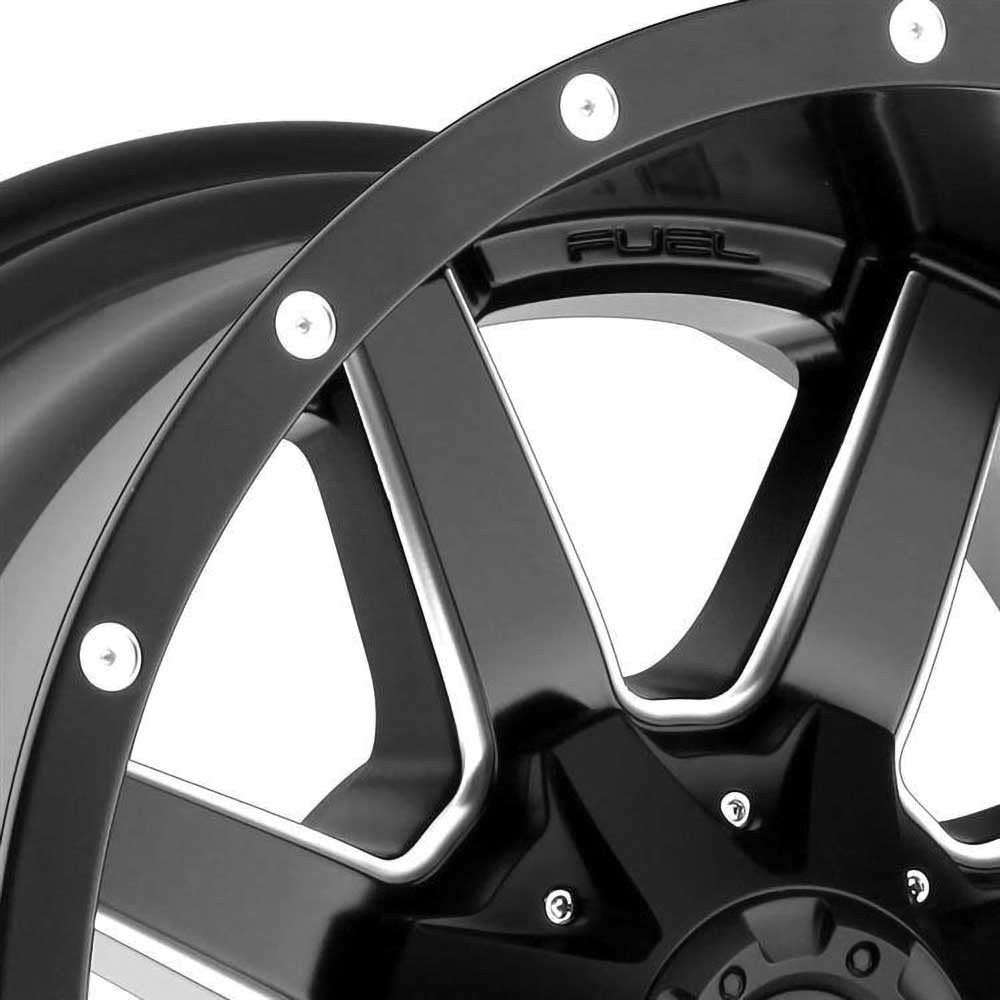Cerchio in lega D538 Maverick Matte Black Milled Fuel - Autoricambi4x4