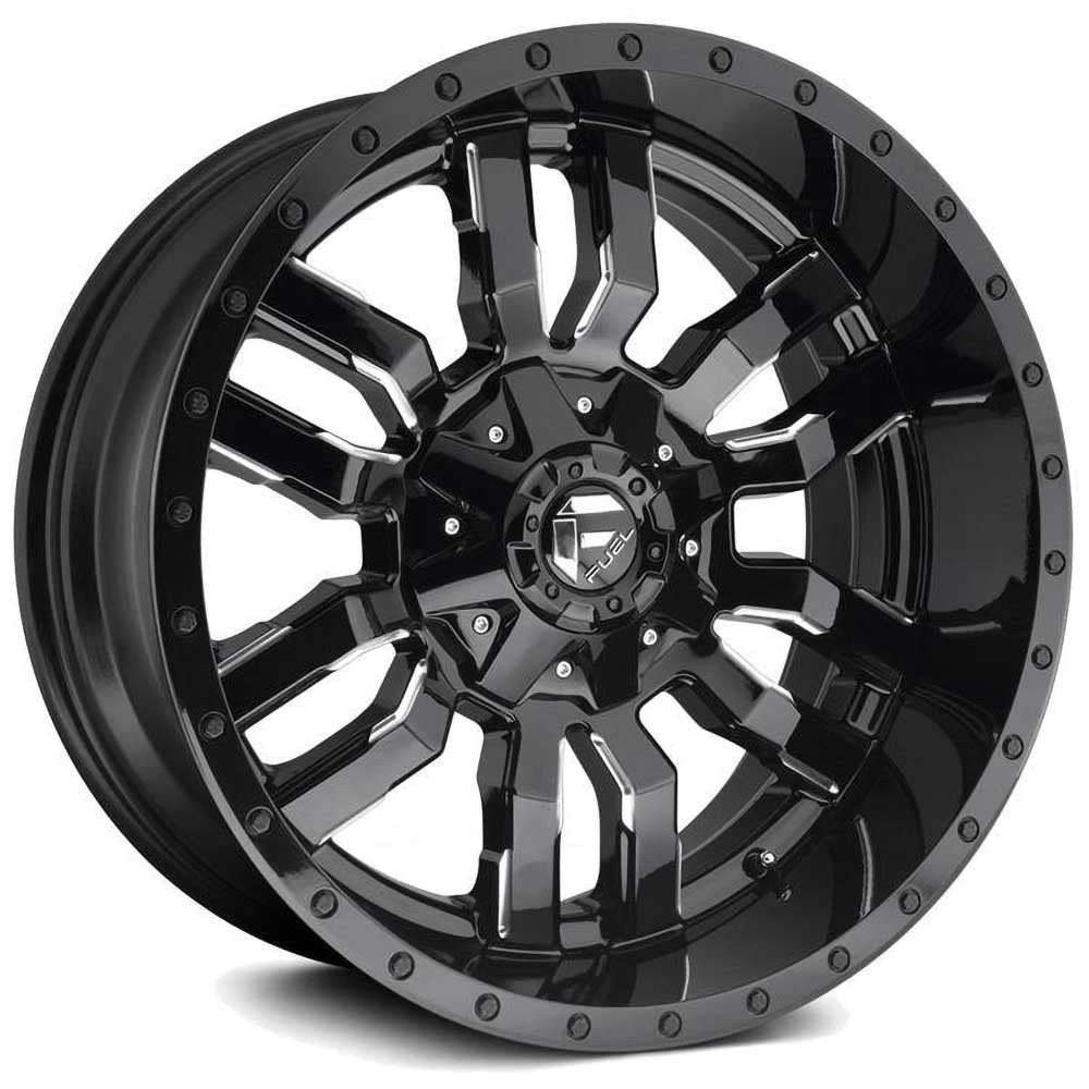 Cerchio in lega D595 Sledge Gloss Black Milled Fuel - Autoricambi4x4