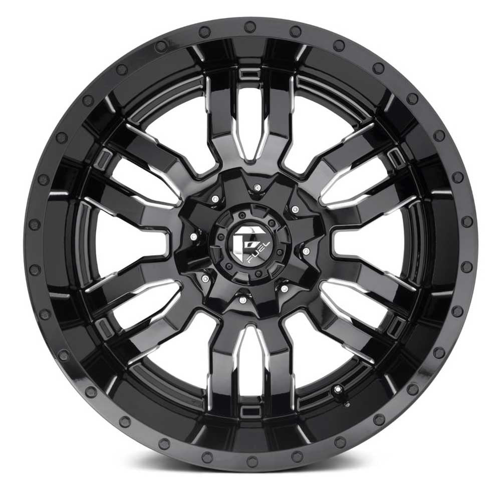 Cerchio in lega D595 Sledge Gloss Black Milled Fuel - Autoricambi4x4