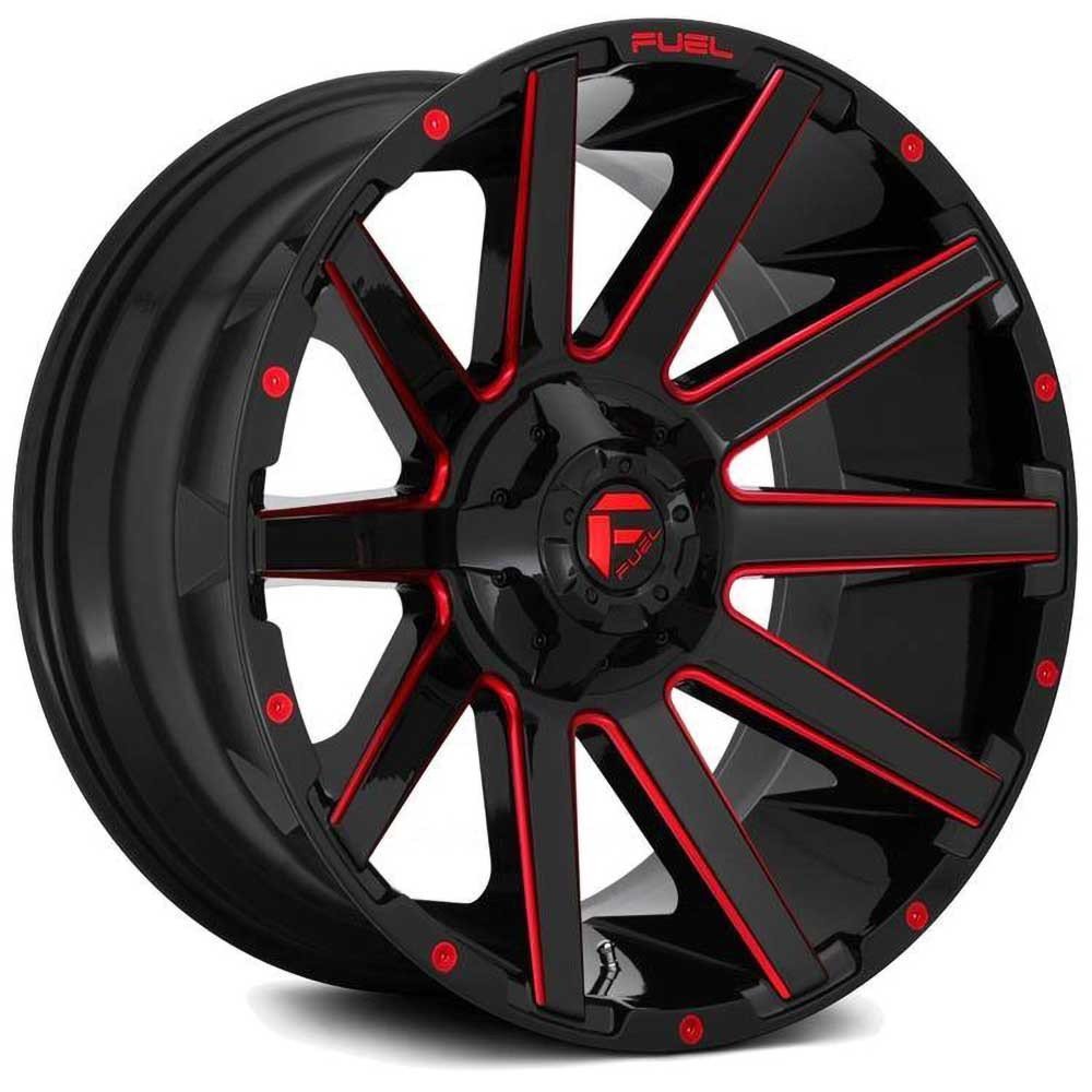 Cerchio in lega D643 Contra Gloss Black/Candy Red Fuel - Autoricambi4x4