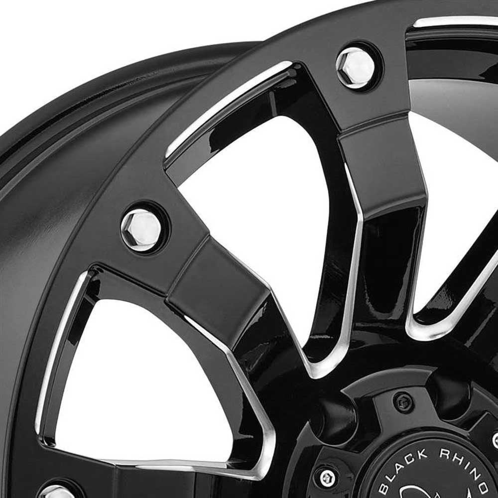Cerchio in lega Gloss Black Milled Selkirk Black Rhino - Autoricambi4x4