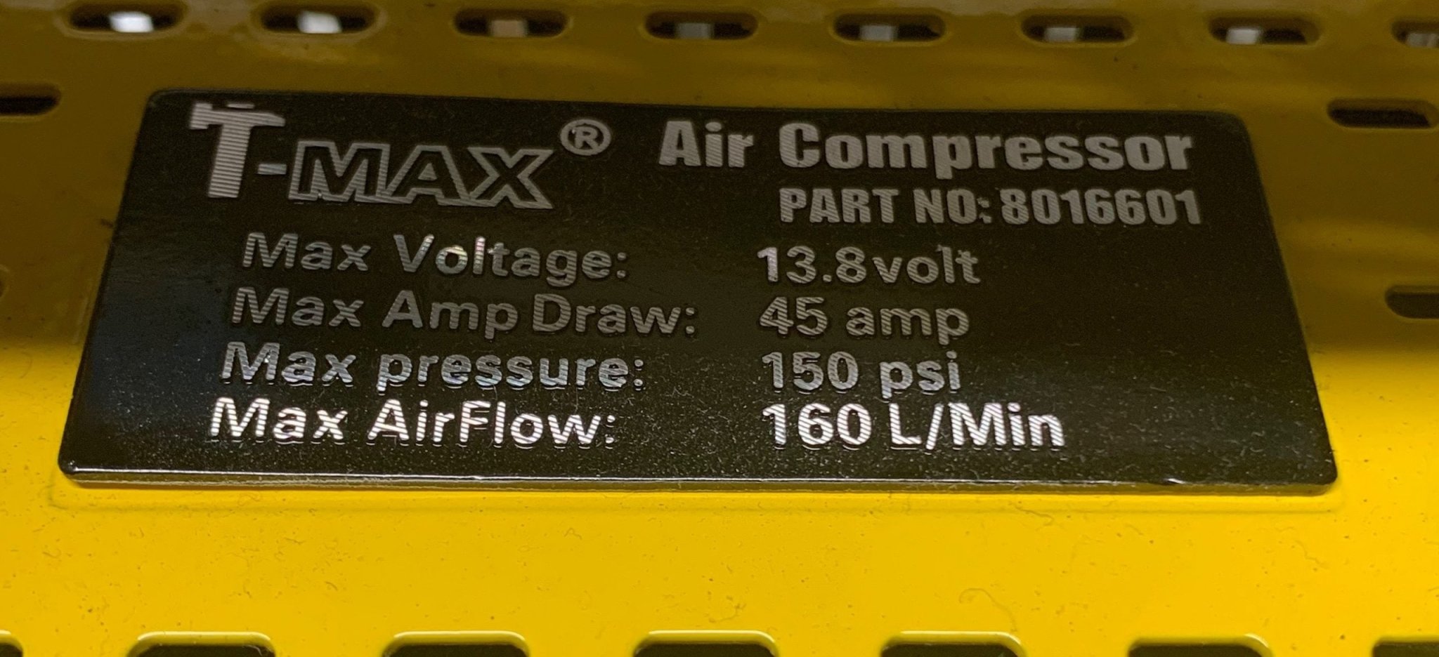 COMPRESSORE ARIA PORTATILE A CICLO CONTINUO 160 LITRI/MINUTO (T - MAX) - Autoricambi4x4