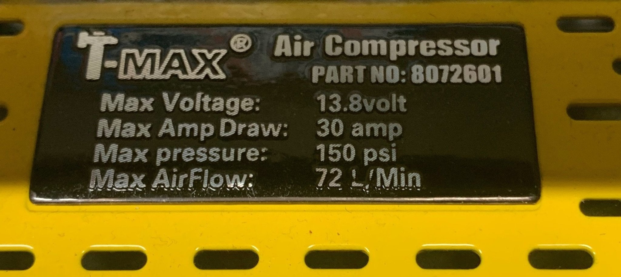 COMPRESSORE ARIA PORTATILE A CICLO CONTINUO 72 LITRI/MINUTO (T - MAX) - Autoricambi4x4