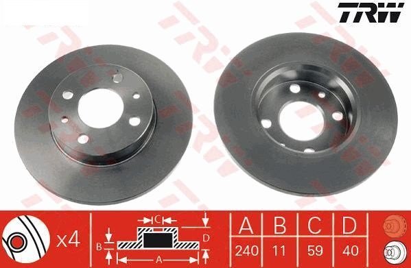 COPPIA DISCHI FRENO POSTERIORI FIAT PANDA (169_/ 312_/ 319_/ 519_) - Autoricambi4x4
