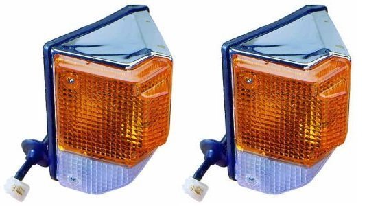 COPPIA FANALI ANTERIORI/ FRECCE ANTERIORI CROMATE TOYOTA LAND CRUISER BJ70/ BJ71 - Autoricambi4x4