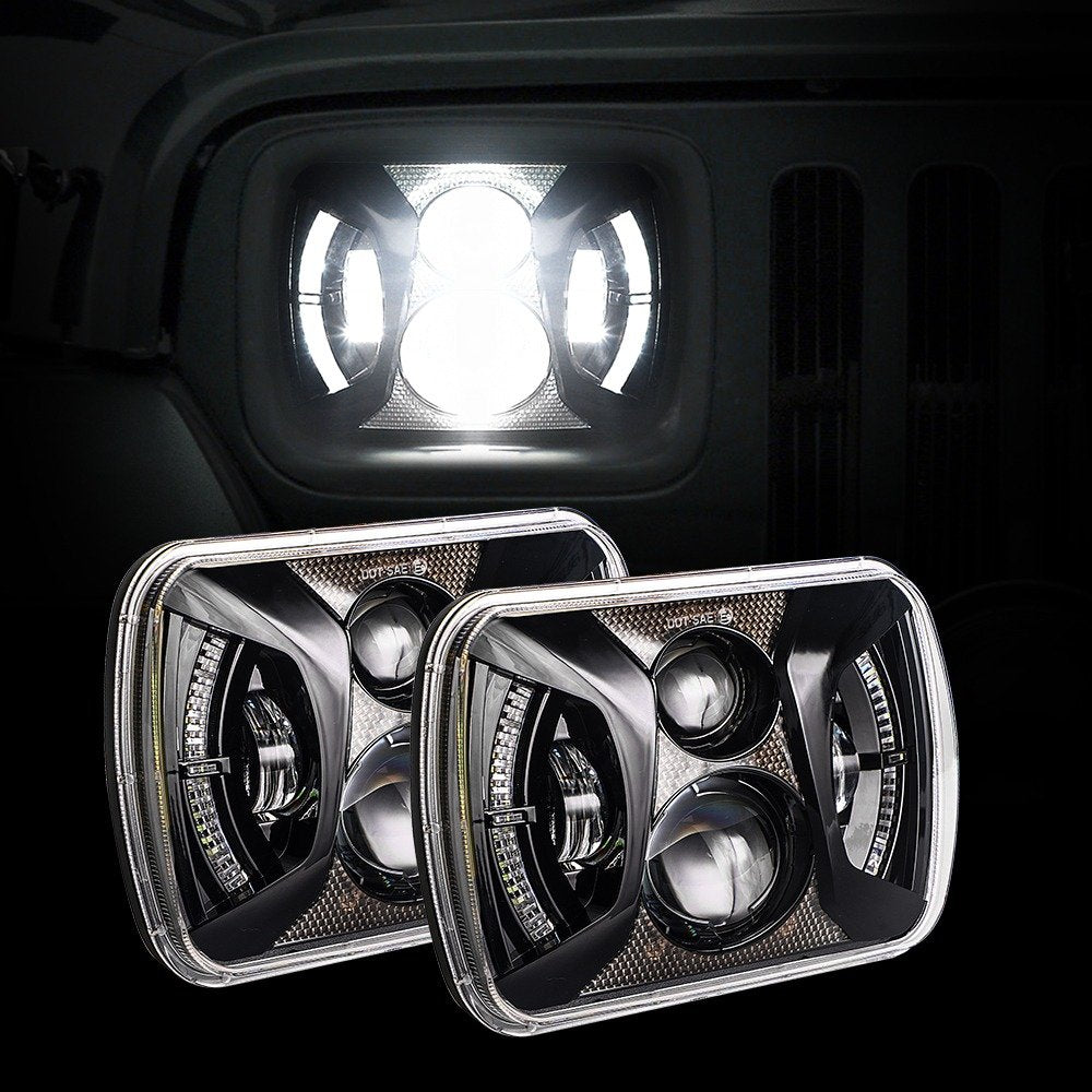 COPPIA FARI FULL LED DA 75W (RETTANGOLARE) - Autoricambi4x4