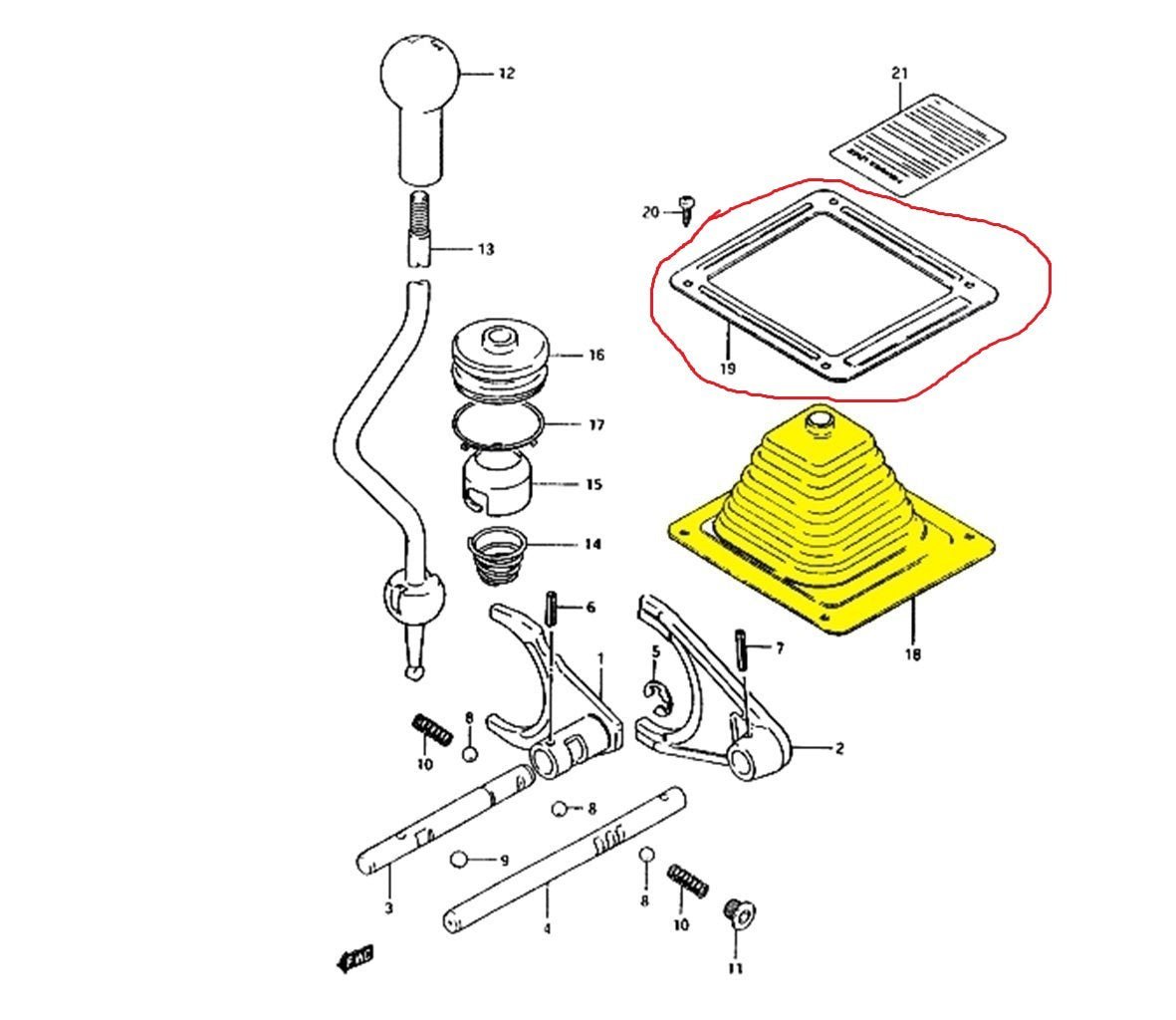 CORNICE LEVA RIDUTTORE SUZUKI SJ410/ SJ413/ SAMURAI/ SANTANA (ORIGINALE) - Autoricambi4x4
