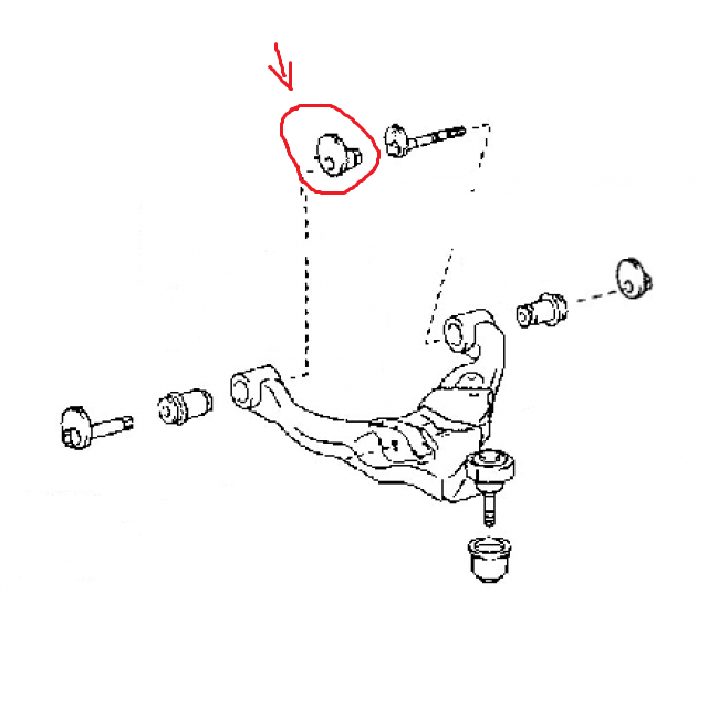 DADO ECCENTRICO/ PIASTRA REGOLAZIONE PUNTA SOSPENSIONE ANTERIORE TOYOTA LAND CRUISER KZJ90 - KDJ120 - GRJ120/ 4 RUNNER (ORIGINALE) - Autoricambi4x4