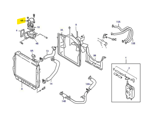 FLANGIA TERMOSTATO TOYOTA HILUX/ 4 RUNNER (ORIGINALE) - Autoricambi4x4