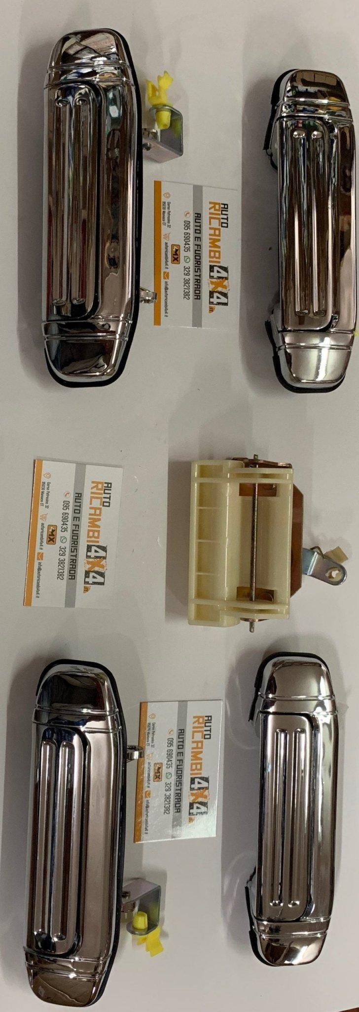 KIT MANIGLIE ESTERNE CROMATE ANTERIORE+POSTERIORE DESTRO E SINISTRO+MANIGLIA PORTELLONE POSTERIORE MITSUBISHI PAJERO II - Autoricambi4x4