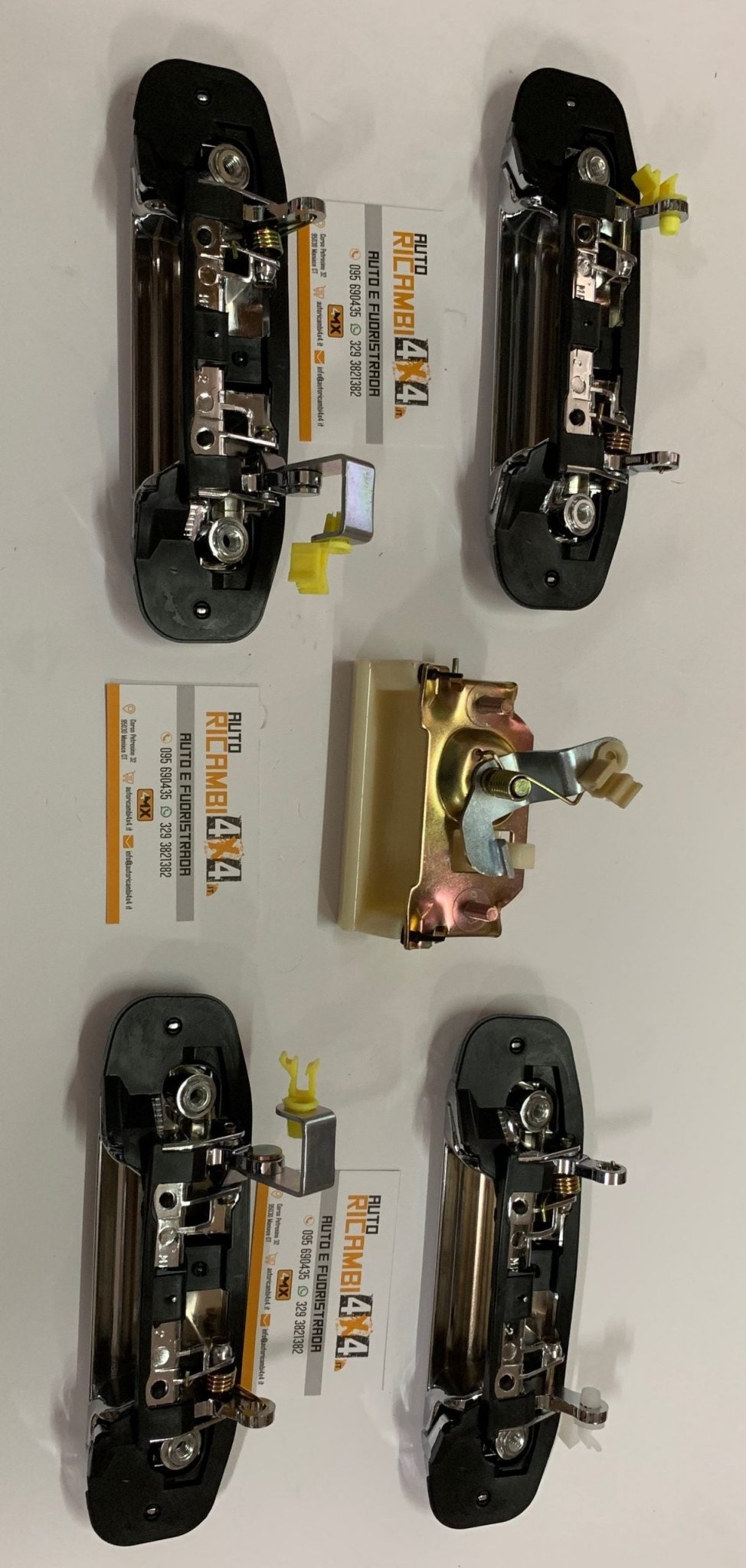 KIT MANIGLIE ESTERNE CROMATE ANTERIORE+POSTERIORE DESTRO E SINISTRO+MANIGLIA PORTELLONE POSTERIORE MITSUBISHI PAJERO II - Autoricambi4x4