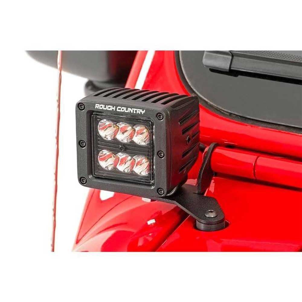 Luci LED 2" quadrate bianche DRL Rough Country Black Series - Autoricambi4x4