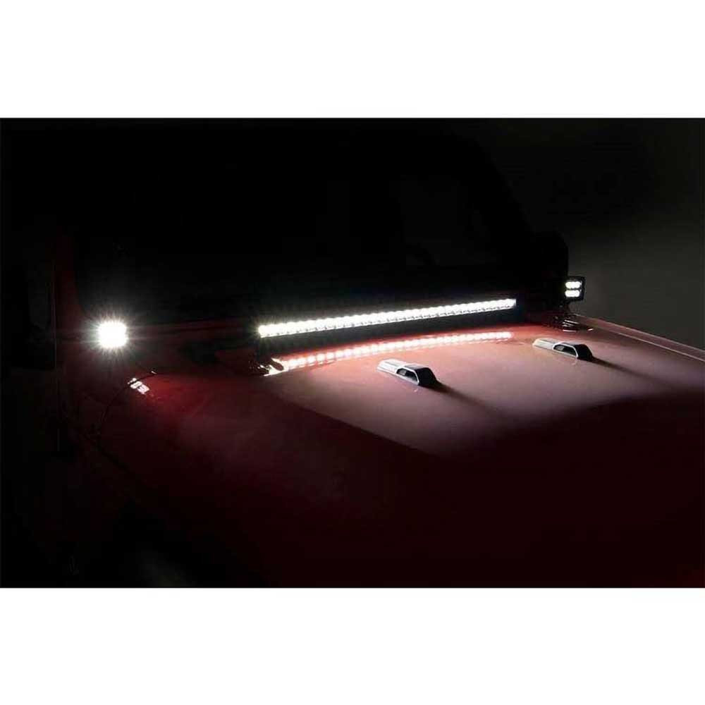 Luci LED 2" quadrate bianche DRL Rough Country Black Series - Autoricambi4x4