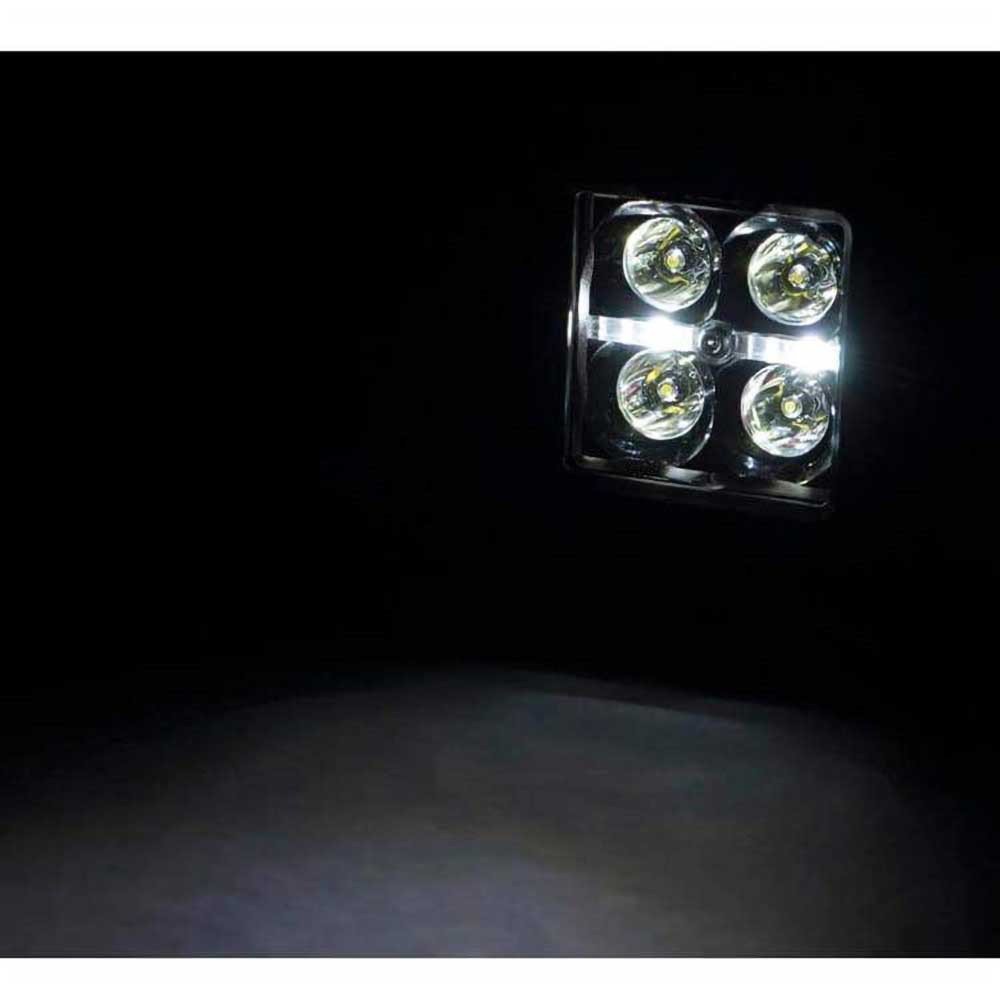 Luci LED 2" quadrate DRL bianche spot Rough Country Black Series - Autoricambi4x4