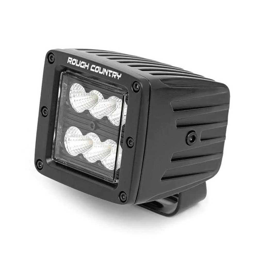 Luci LED 2" quadrate flood Rough Country Black Series - Autoricambi4x4
