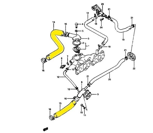 MANICOTTO SUPERIORE RADIATORE SUZUKI SJ413/ SAMURAI - Autoricambi4x4