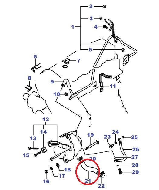 MANICOTTO/ TUBO ALTERNATORE MITSUBISHI PAJERO/ L200 (ORIGINALE) - Autoricambi4x4