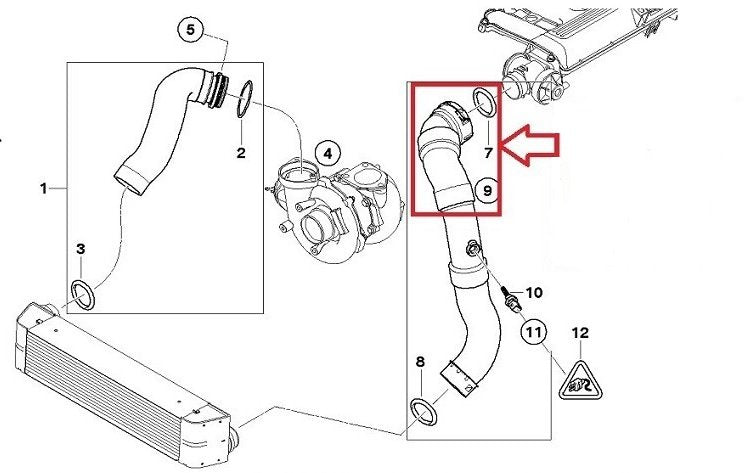 MANICOTTO/ TUBO TURBO INTERCOOLER BMW E83 X3 2.0 D - Autoricambi4x4
