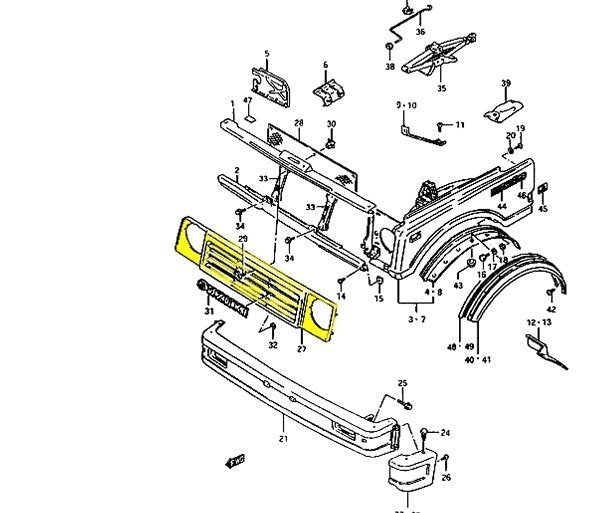MASCHERINA COMPLETA DI GRIGLIA SUZUKI SJ410/ SJ413/ SAMURAI/ SANTANA - Autoricambi4x4