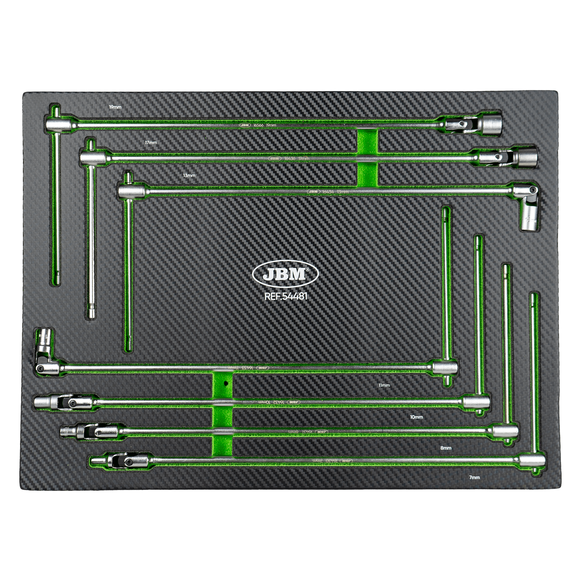 MODULO DI 7 CHIAVI A BUSSOLA CON IMPUGNATURA A T (7 - 19 MM) - Autoricambi4x4
