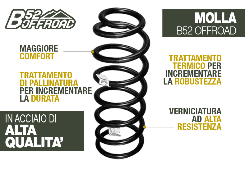 MOLLA +4CM B52 OFFROAD PER FIAT FULLBACK ANTERIORE - Autoricambi4x4