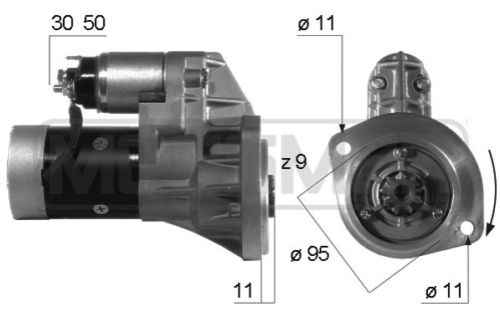 MOTORINO AVVIAMENTO PER NISSAN TERRANO I e II 2.7 TD / PICK UP 2.5 (D21/ D22) - Autoricambi4x4