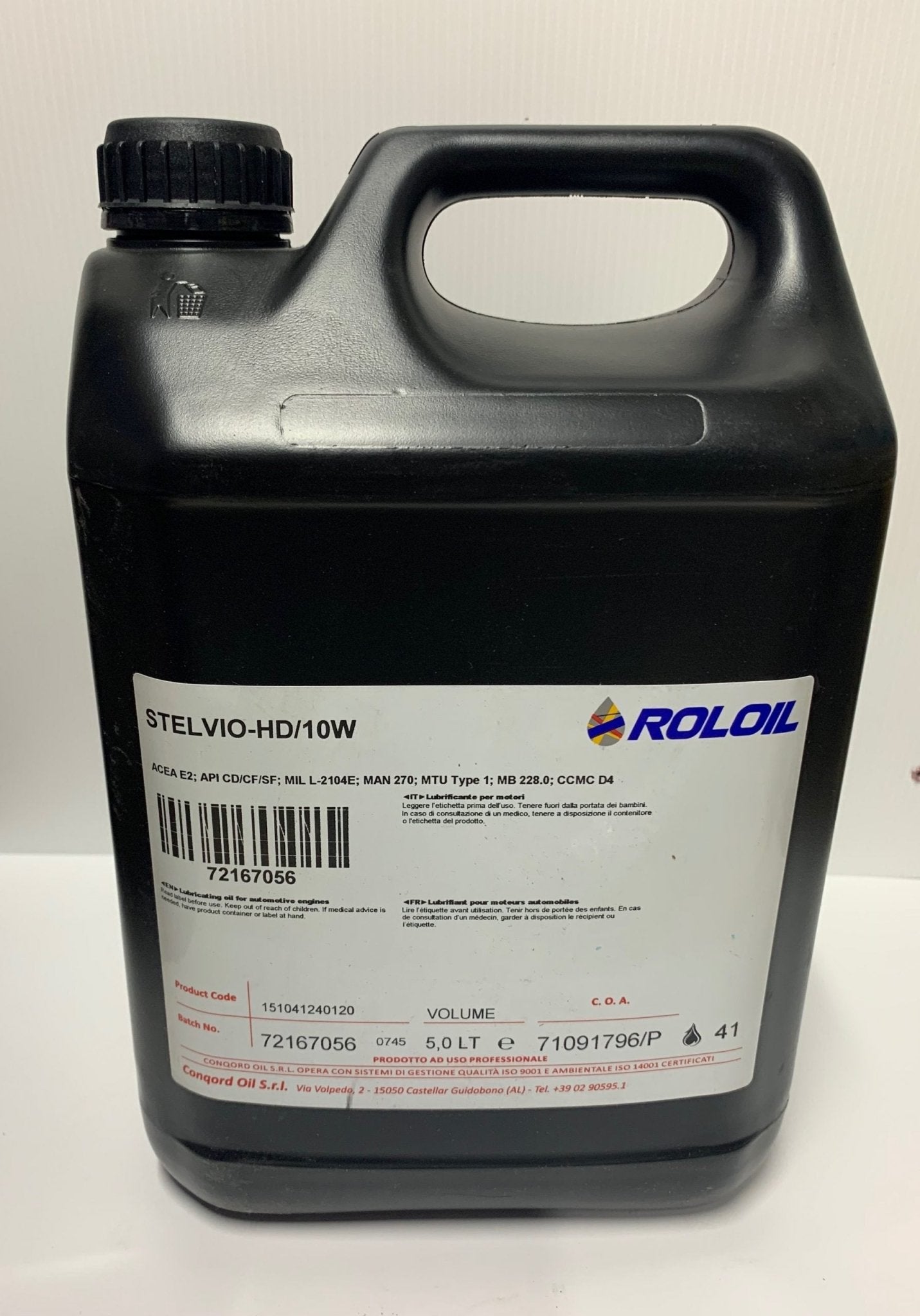 OLIO IDRAULICO ROLOIL STELVIO - HD/10W lt.5 - Autoricambi4x4