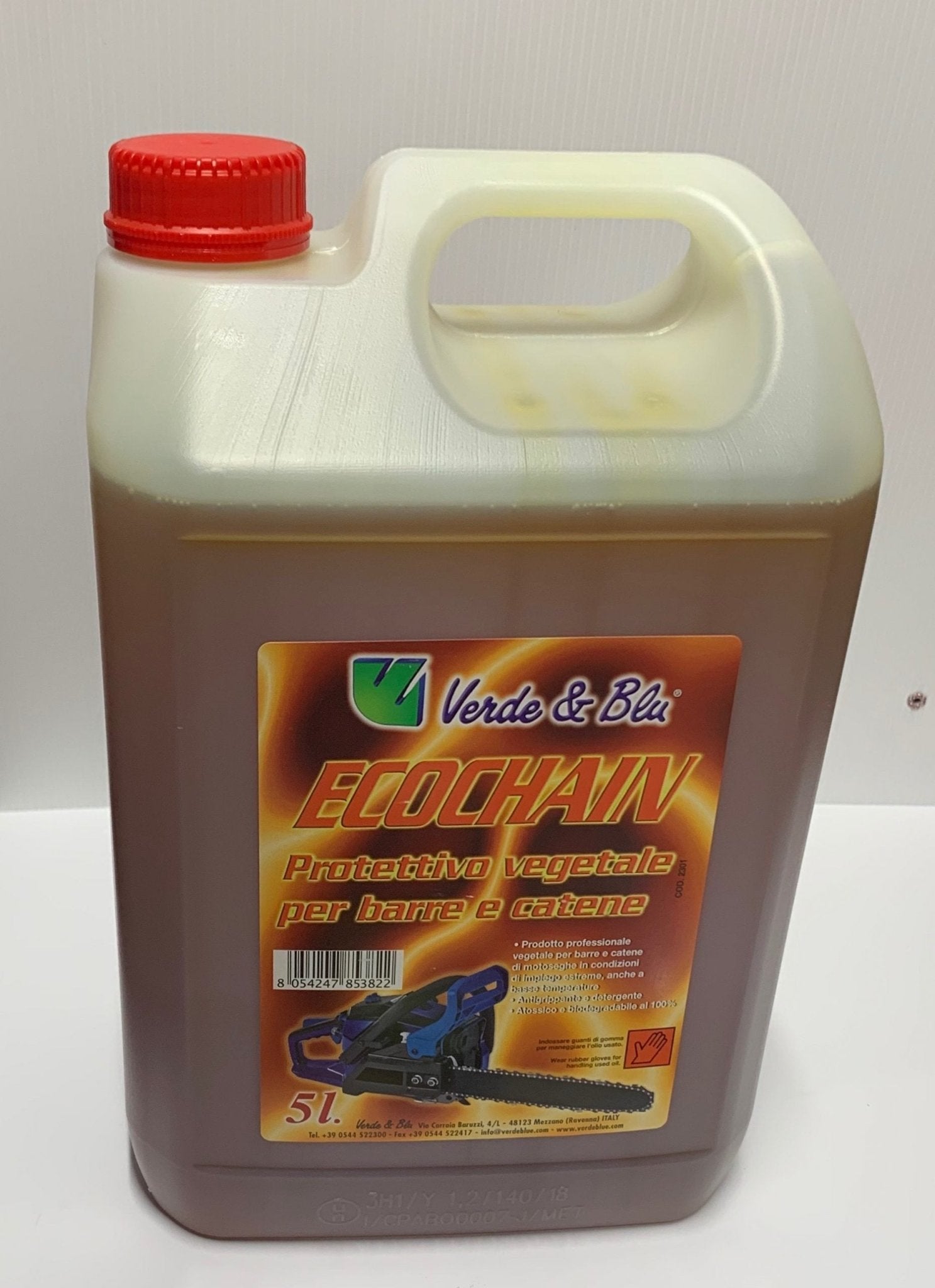 OLIO PER CATENE MOTOSEGHE VERDE & BLU ECOCHAIN lt.5 - Autoricambi4x4