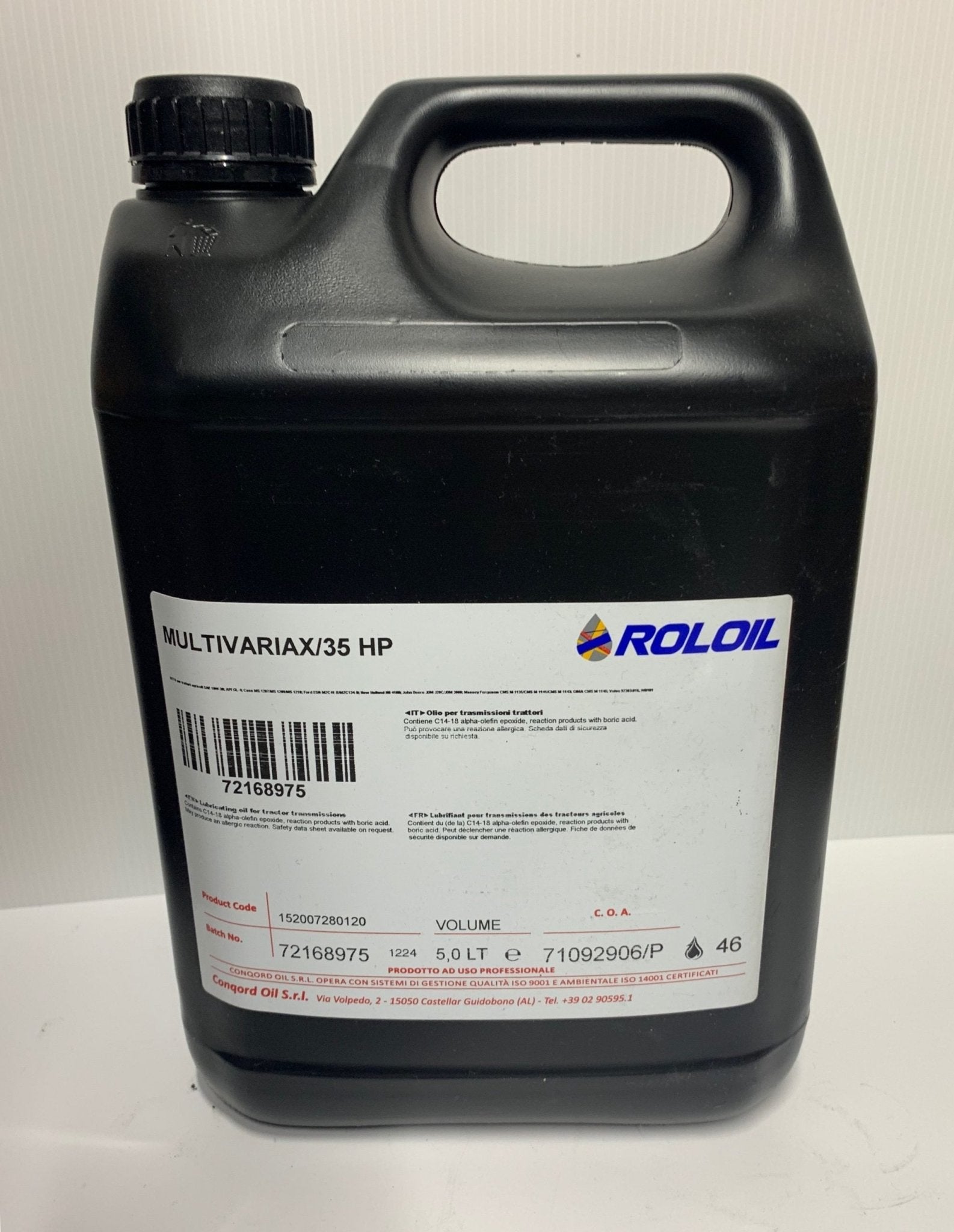 OLIO TRASMISSIONE TRATTORI ROLOIL MULTIVARIAX/35 HP lt.5 - Autoricambi4x4