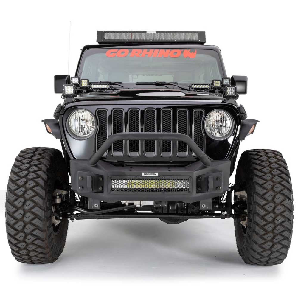 Paraurti anteriore stubby con bull bar Go Rhino Rockline - Autoricambi4x4
