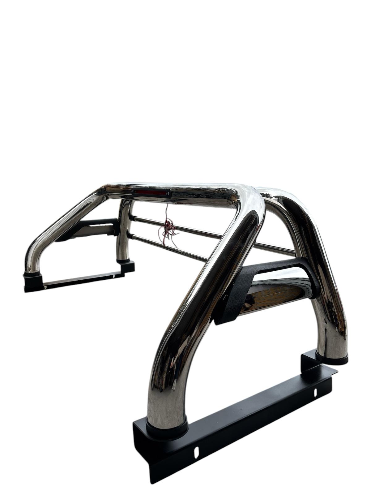 ROLL BAR UNIVERSALE CROMATO CON TERZO STOP (MODELLO A) - Autoricambi4x4