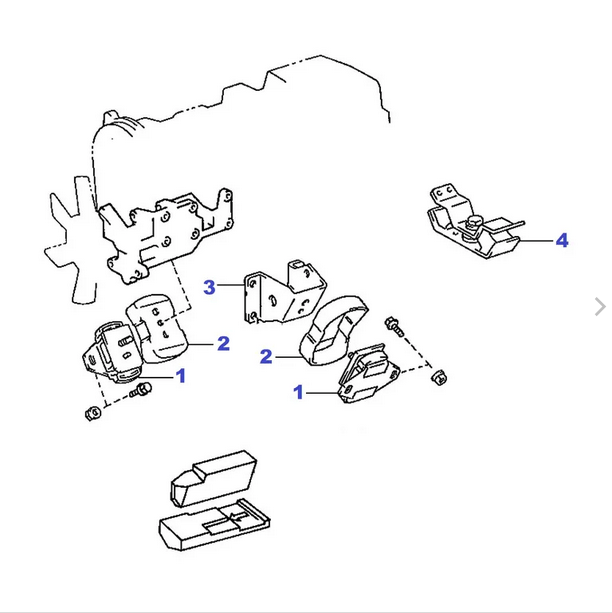 SUPPORTO CAMBIO TOYOTA LJ70 FARO QUADRO - LJ73/ RJ70 - RJ73 (ORIGINALE) - Autoricambi4x4