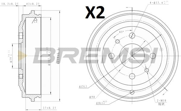 TAMBURI FRENO POSTERIORI FIAT PANDA (_141) - Autoricambi4x4
