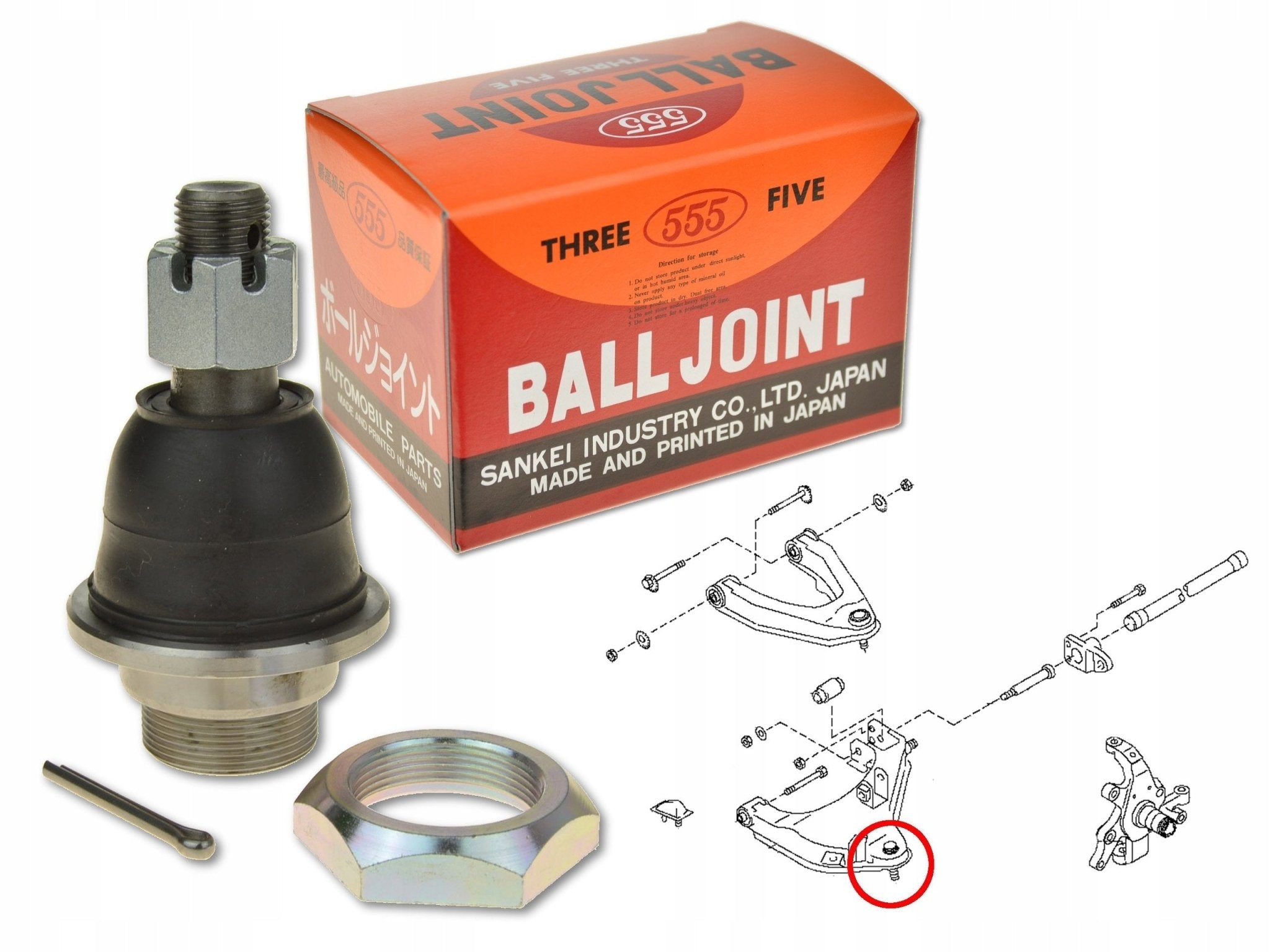 TESTINA BRACCIO ANTERIORE INFERIORE 555 NISSAN KING CAB D22/ NAVARA D22 - Autoricambi4x4