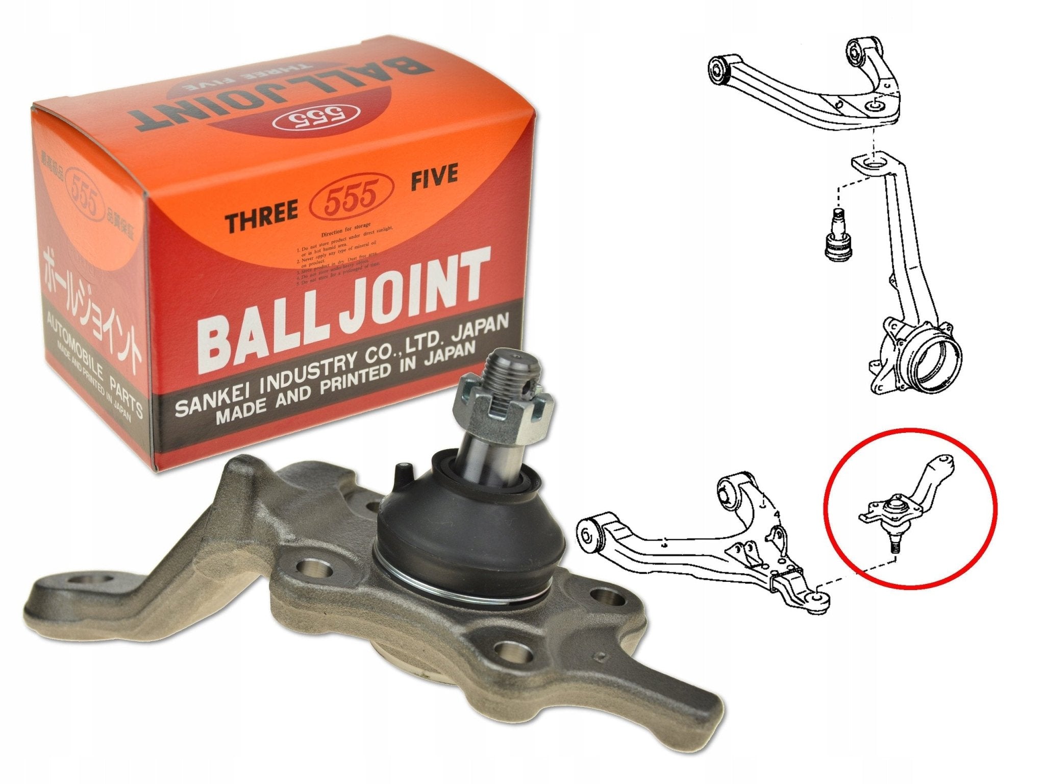 TESTINA BRACCIO ANTERIORE INFERIORE DESTRA 555 TOYOTA LAND CRUISER KZJ90 - 95/ KDJ90 - 95/ 4 RUNNER - Autoricambi4x4